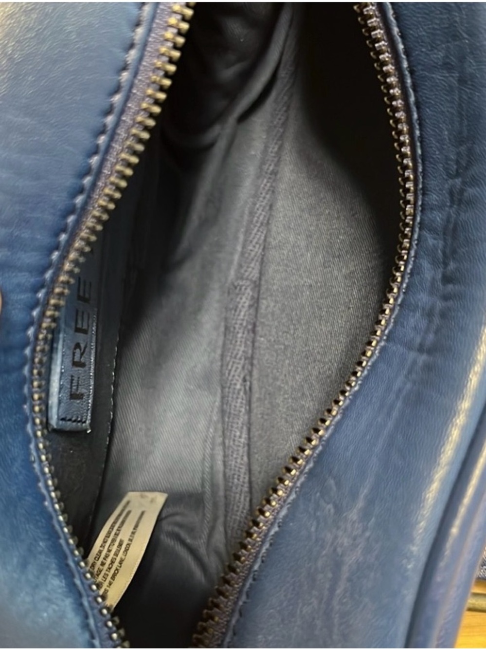 Free People "Say Yes" Leather Buckle Bag - Navy/Royal Blue NWOTs - Picture 6 of 7